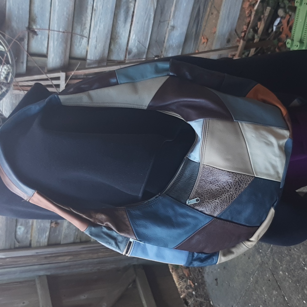 Patchwork Leather Sling Bag - image 1